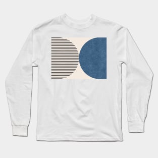 Half Circle Stripes - Navy Blue Black Long Sleeve T-Shirt